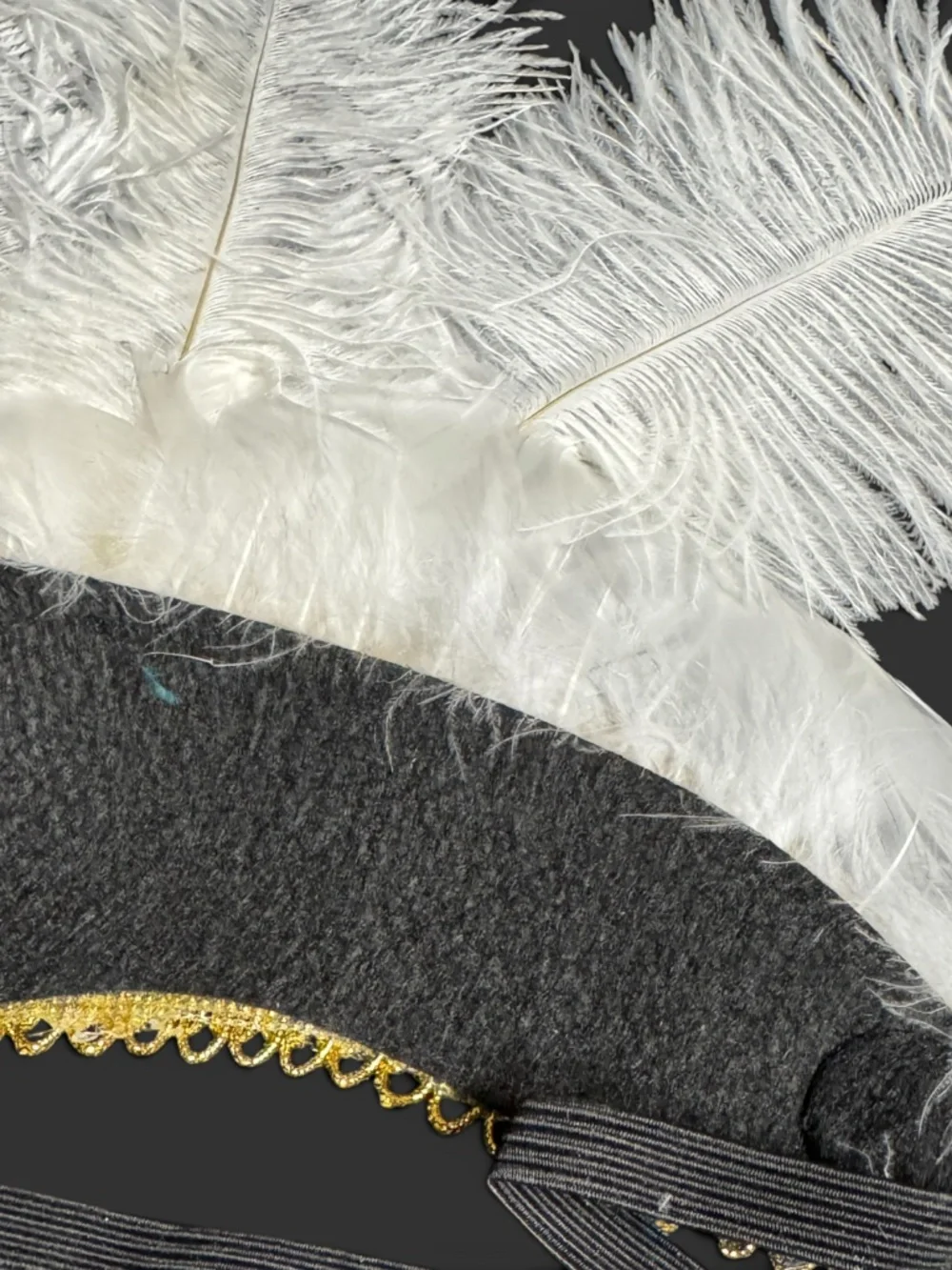 White Feather Carnival Headpiece, Mardi Gras Showgirl Headdress